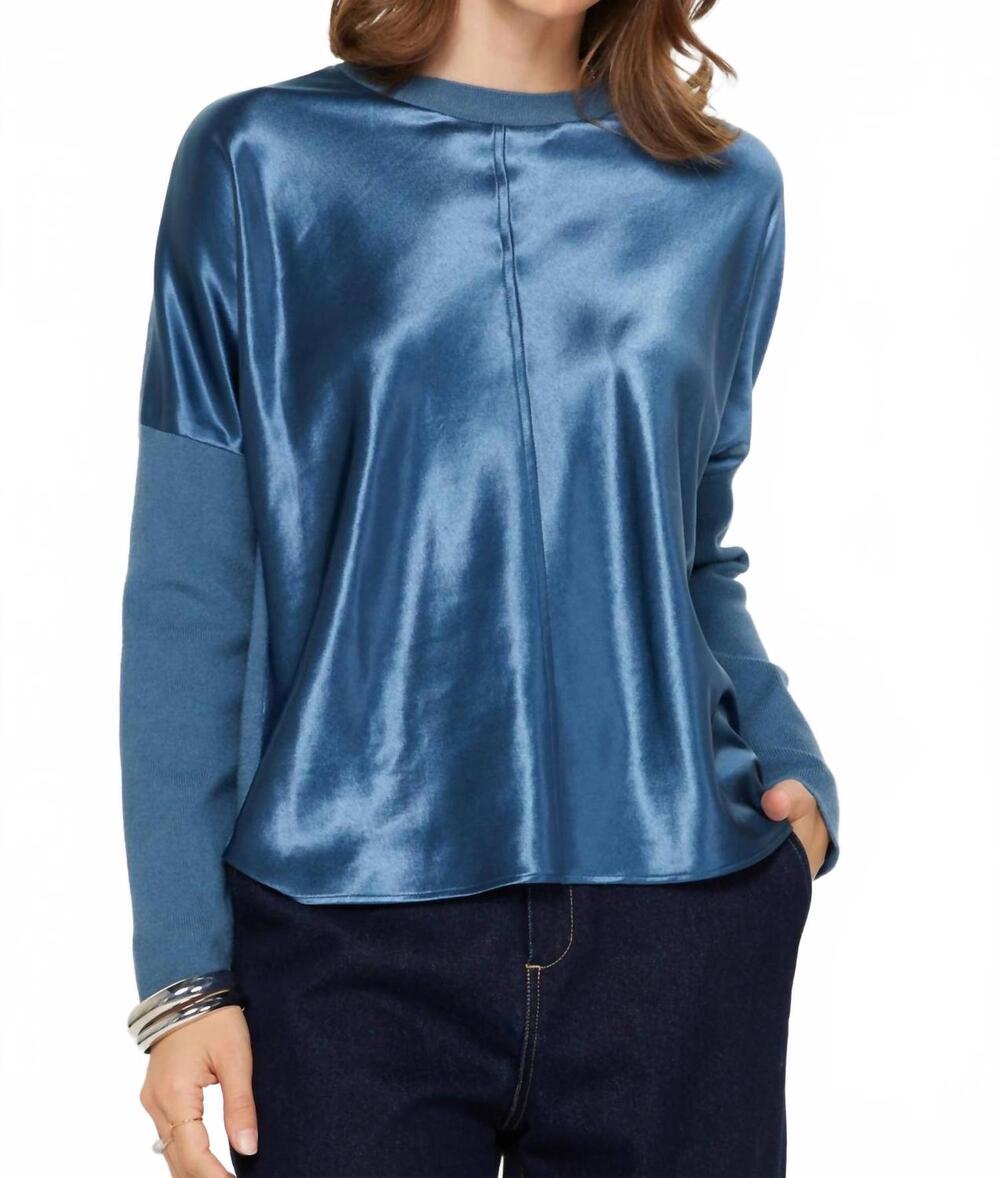 NEW CURRENT AIR crew blouse in midnight blue